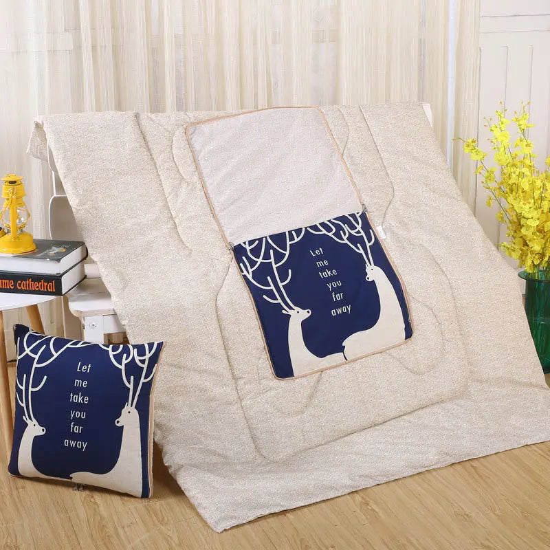 Cozy Convertible Pillow Quilt Combo Blanket with Soft Polyester Filling for Ultimate Comfort
