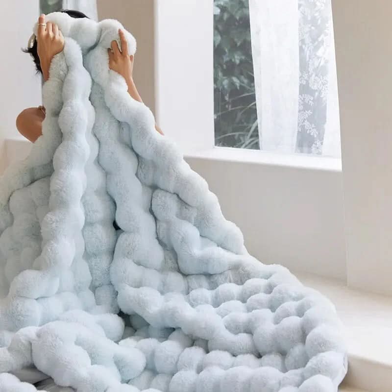 Cozy Haven | Manta de piel sintética ultrasuave con forro doble | Cobija para todas las estaciones para relajarse