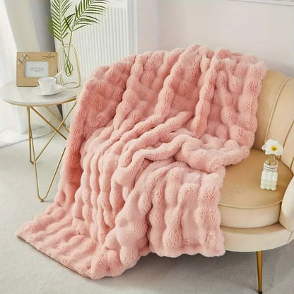 Cozy Haven | Manta de piel sintética ultrasuave con forro doble | Cobija para todas las estaciones para relajarse