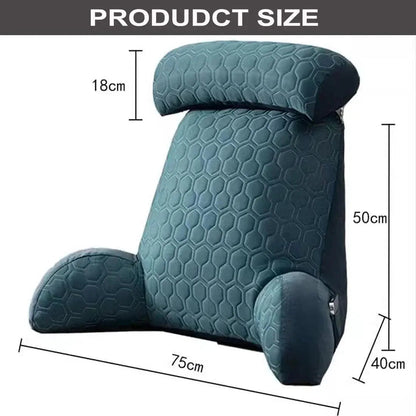 Ortekor Cozy Lounge | Reading Pillow for Bed with Side Pockets & Washable Cover | Comfortable Backrest Pillow for Relaxation