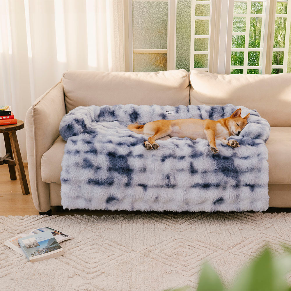Refugio Acogedor | Protector de sofá para cama de perro con base antideslizante | Comodidad de felpa para la máxima relajación de tu mascota