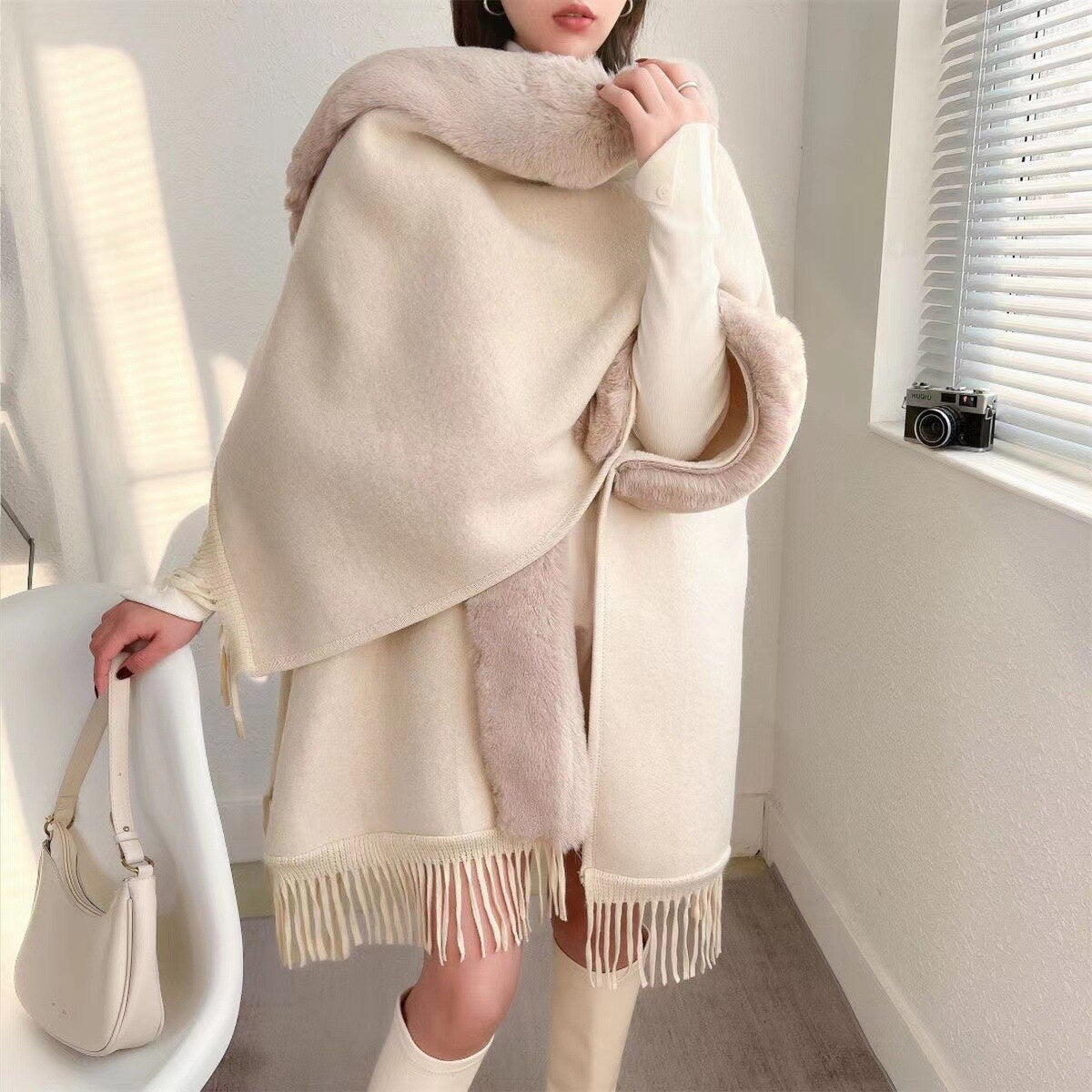 Ortekor Cozy Wearable Blanket Poncho with Silky Lining | Stylish Comfort for Chilly Days