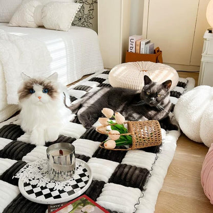 Quilted Cotton Furniture Protector Cover Anti-Slip Couch Cushion Pad for Sofa Chair Loveseat Pet-Friendly Washable Mat for Living Room