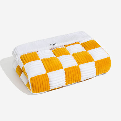 Quilted Pet Furniture Protector Mat – Padded Nonslip Dog Couch Cover for Sofa & Floor | Washable Plaid Pet Blanket