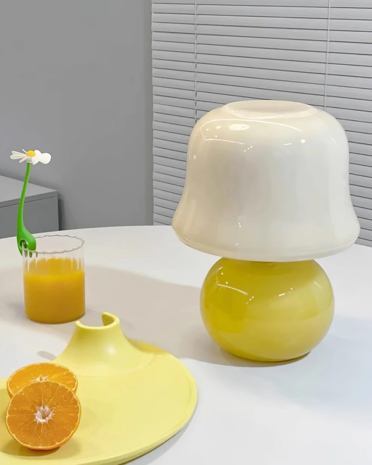 Ceramic Accent Lamp with Enamel Shade 11.4 in Beige for Nightstands Bedrooms Living Rooms Study Desks Side Tables E14 Socket 15W Soft Glow