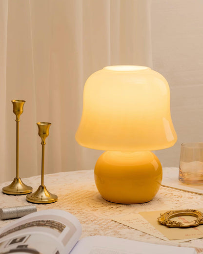 Ceramic Accent Lamp with Enamel Shade 11.4 in Beige for Nightstands Bedrooms Living Rooms Study Desks Side Tables E14 Socket 15W Soft Glow