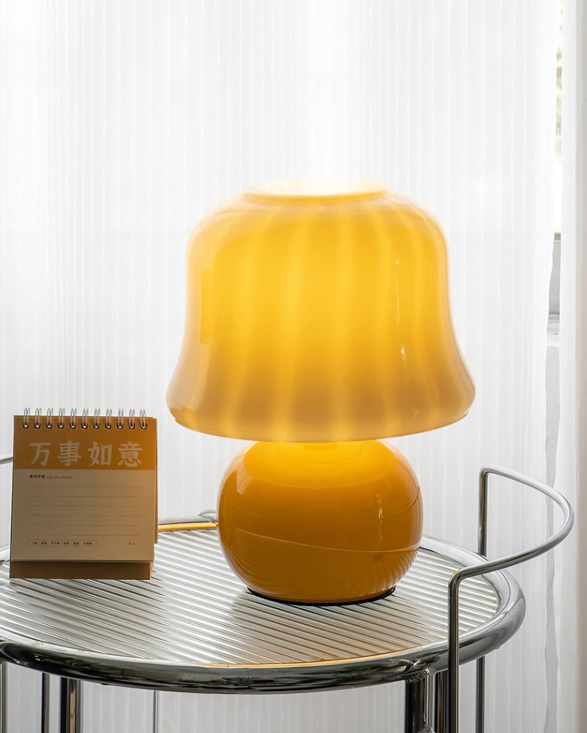 Ceramic Accent Lamp with Enamel Shade 11.4 in Beige for Nightstands Bedrooms Living Rooms Study Desks Side Tables E14 Socket 15W Soft Glow