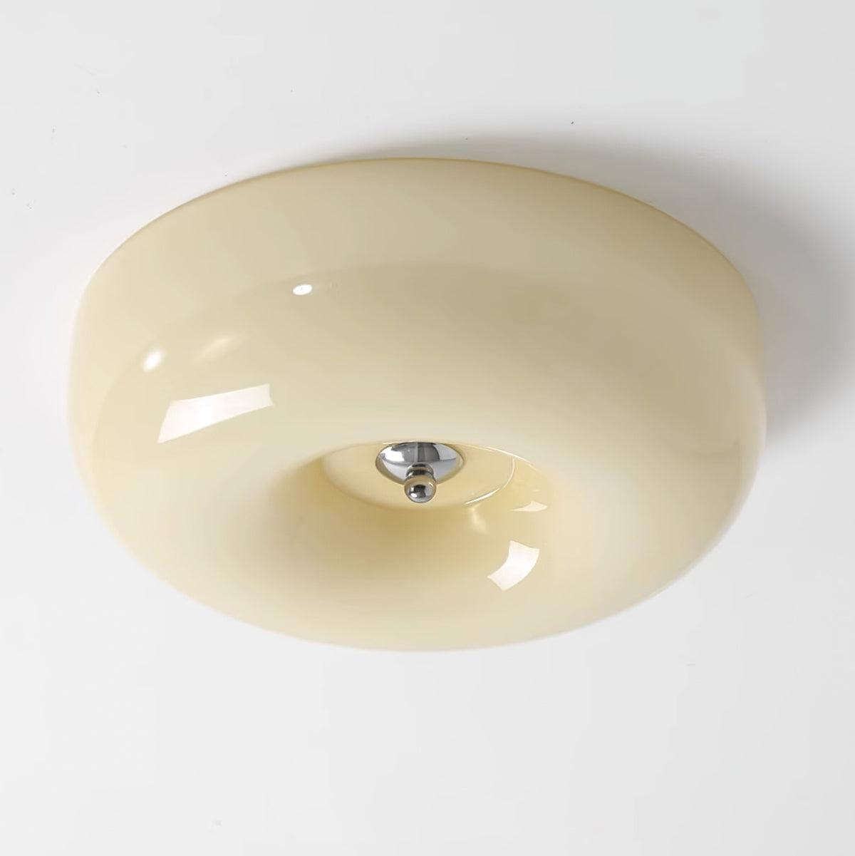 Round Glass Flush Mount LED Light Fixture – Adjustable 3000K/4000K/6000K Integrated Overhead Lighting for Bedrooms, Hallways & Low-Ceiling L