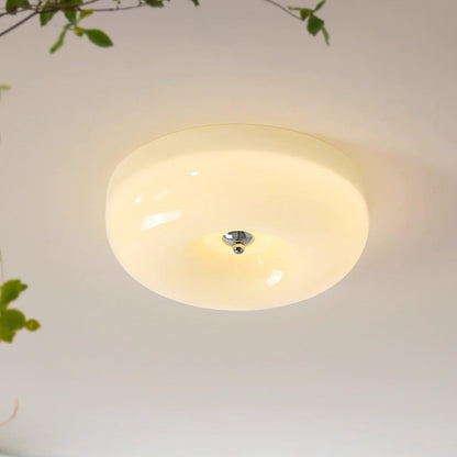 Modern Glass LED Flush Mount Light with Adjustable Color Temperature for Bedroom, Entryway, and Small Spaces