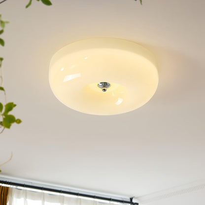 Modern Glass LED Flush Mount Light with Adjustable Color Temperature for Bedroom, Entryway, and Small Spaces