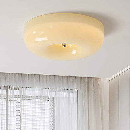 Modern Glass LED Flush Mount Light with Adjustable Color Temperature for Bedroom, Entryway, and Small Spaces