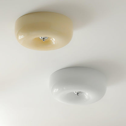 Modern Glass LED Flush Mount Light with Adjustable Color Temperature for Bedroom, Entryway, and Small Spaces