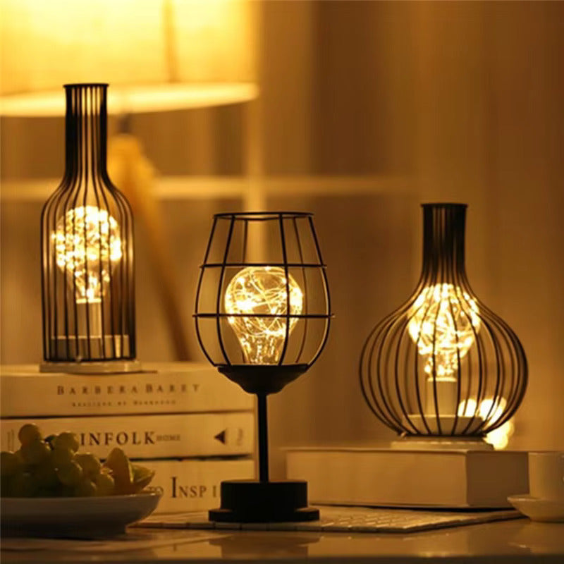 Cordless Wine-Inspired Table Lamp Set – 3 Decorative Bottle & Glass LED Lights for Dining Room, Living Room & Home Ambiance