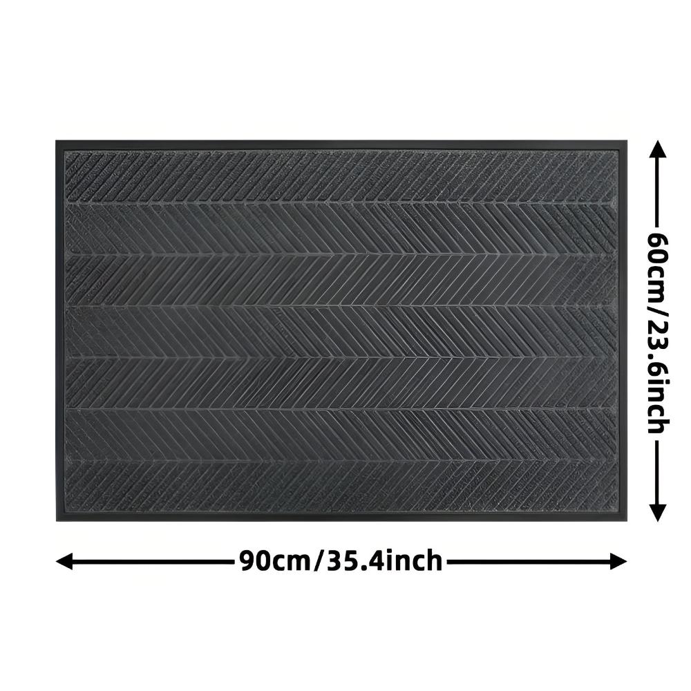 Creston Door Mat - Non-Slip Chevron Design, Indoor Outdoor Welcome Mat