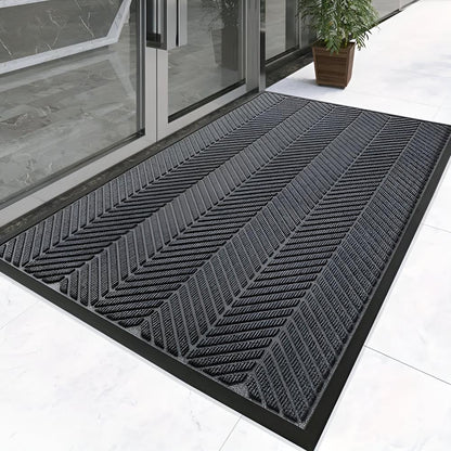 Creston Door Mat - Non-Slip Chevron Design, Indoor Outdoor Welcome Mat