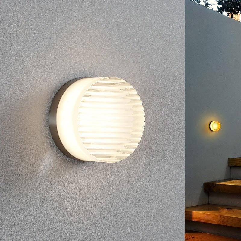 Metal LED Accent Light for Walls & Ceilings – 5 in Ripple Texture Fixture in White, Amber, Gray – Modern Indoor Outdoor Sconce for Hallways,