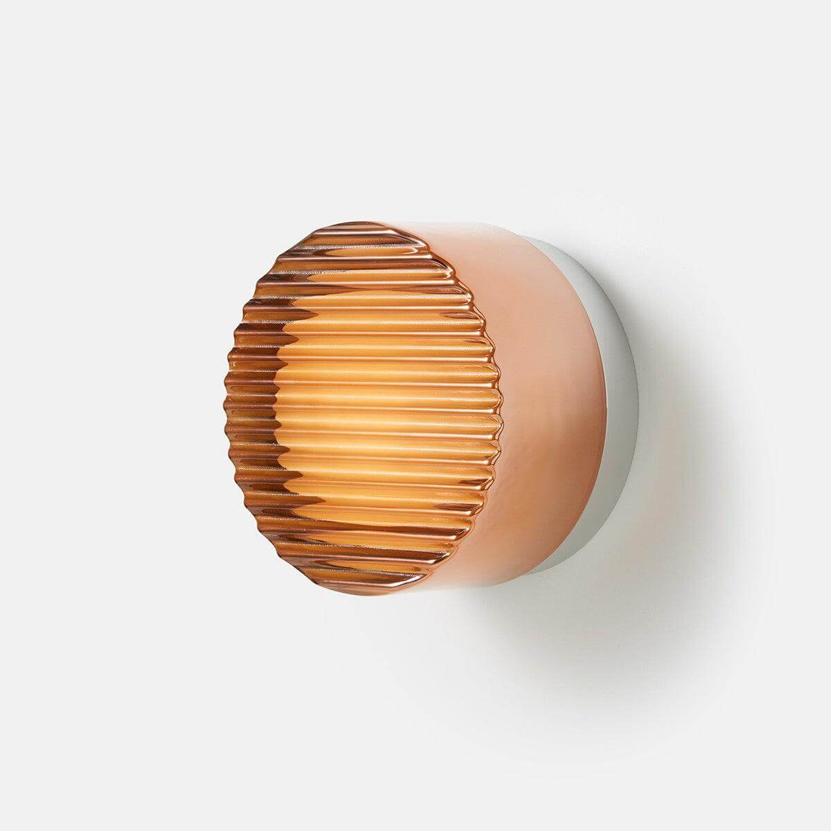 Metal LED Accent Light for Walls & Ceilings – 5 in Ripple Texture Fixture in White, Amber, Gray – Modern Indoor Outdoor Sconce for Hallways,
