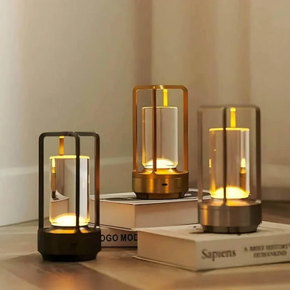 Rechargeable Crystal Table Lamp with Touch Dimmer & 3 Light Modes for Bedroom Office Dining Room | Portable LED Accent Light