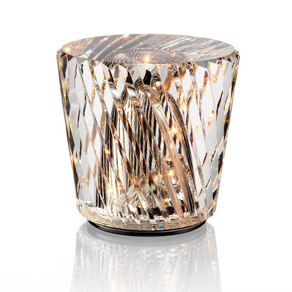 Rechargeable LED Accent Lamp with Crystal Reflective Glass – Compact Nightstand Light for Bedroom, Office Desk, Cozy Reading Nook