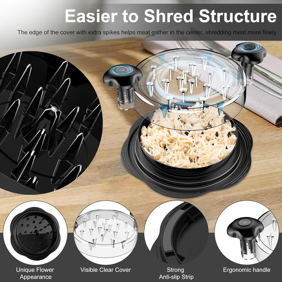 Culinary Master | Chicken Shredder Tool with Non-Slip Grip | Effortless Shredding for Quick Meal Prep