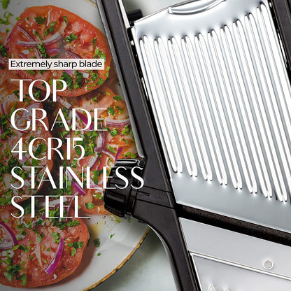 Culinary Master | Vegetable Slicer with Stainless Steel Blade & Safety Gloves | Precise Cutting Tool for Effortless Meal Prep