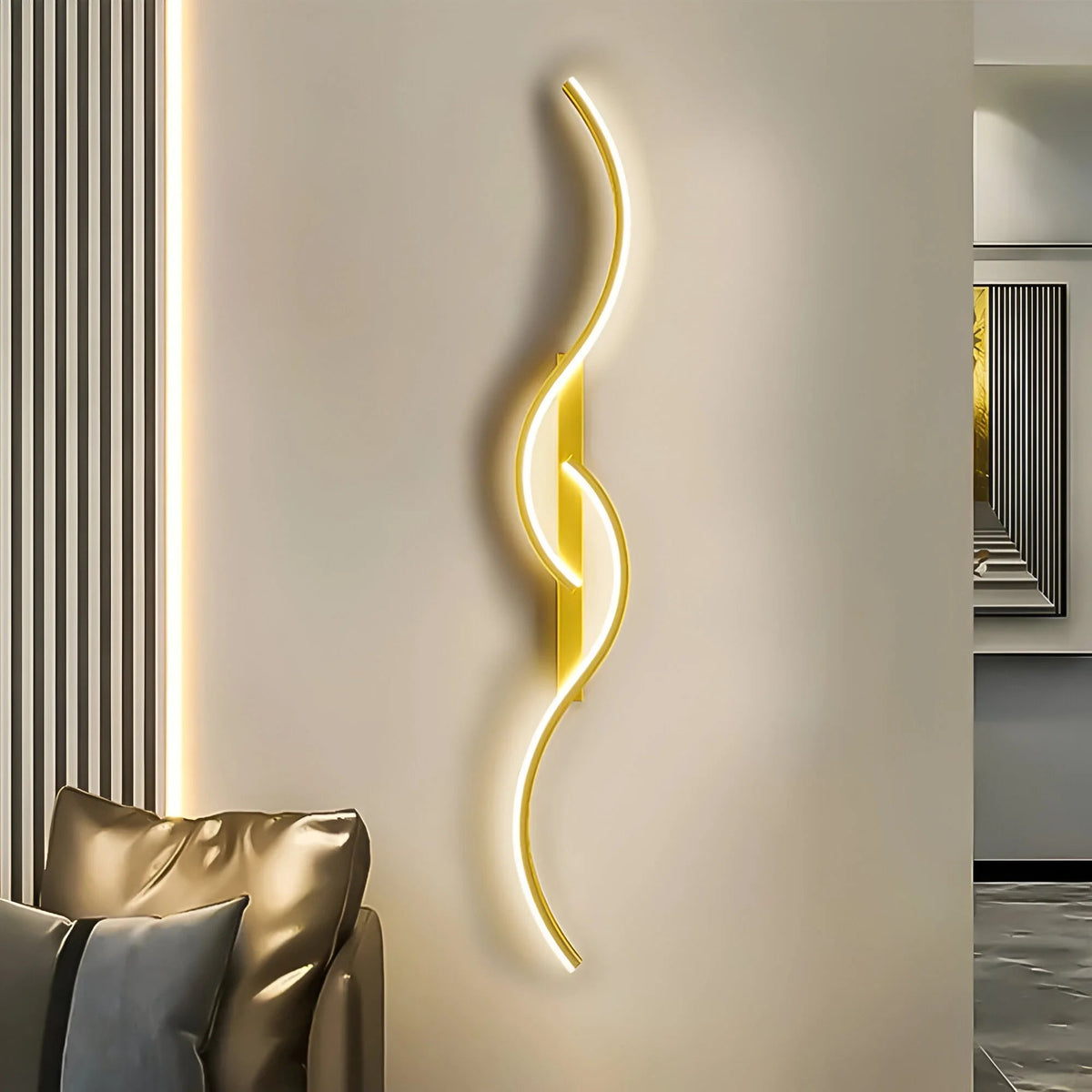 Curved Wall Sconce Light | Modern LED Design with Energy-Efficient Illumination | Versatile Wall Decor for Ambient Lighting