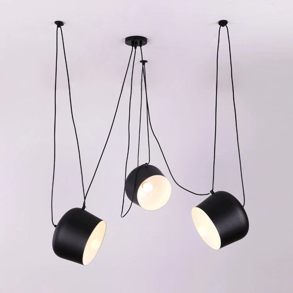 Modern Pendant Light with Drum Shade, Metal Hanging Pendant Lamp for Kitchen, Drum Pendant Light for Dining Room