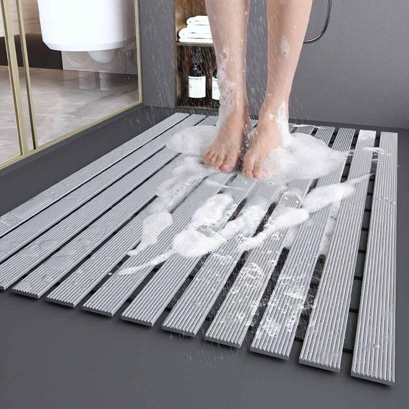 Non Slip Bath Mat, Bathtub Mat with Quick Drainage Grooves, Trimmable Shower Mat for Tub and Shower Floor