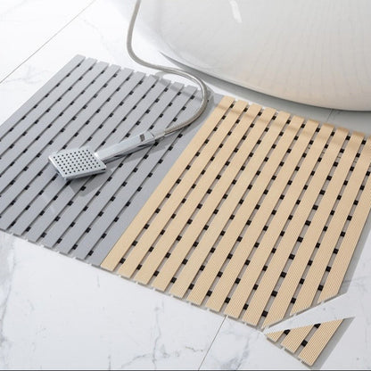 Non Slip Bath Mat, Bathtub Mat with Quick Drainage Grooves, Trimmable Shower Mat for Tub and Shower Floor