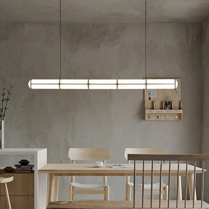 Linear Adjustable LED Overhead Fixture 59-Inch Metal Acrylic Three Color Temperatures for Dining Room Kitchen Living Space Modern Interior L