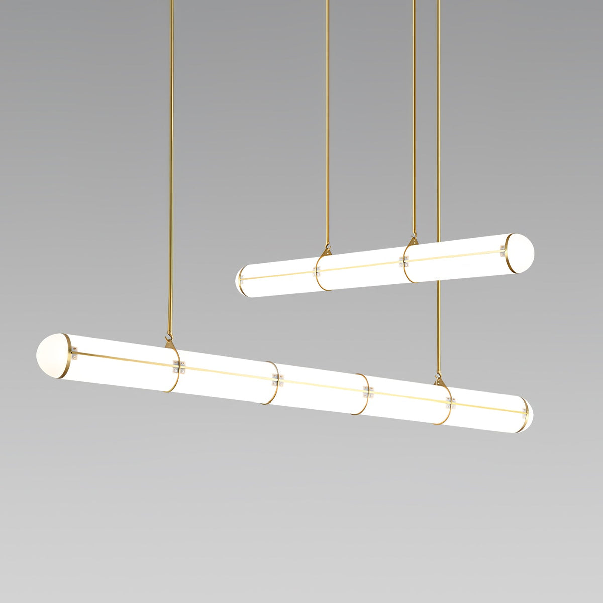 Linear Adjustable LED Overhead Fixture 59-Inch Metal Acrylic Three Color Temperatures for Dining Room Kitchen Living Space Modern Interior L