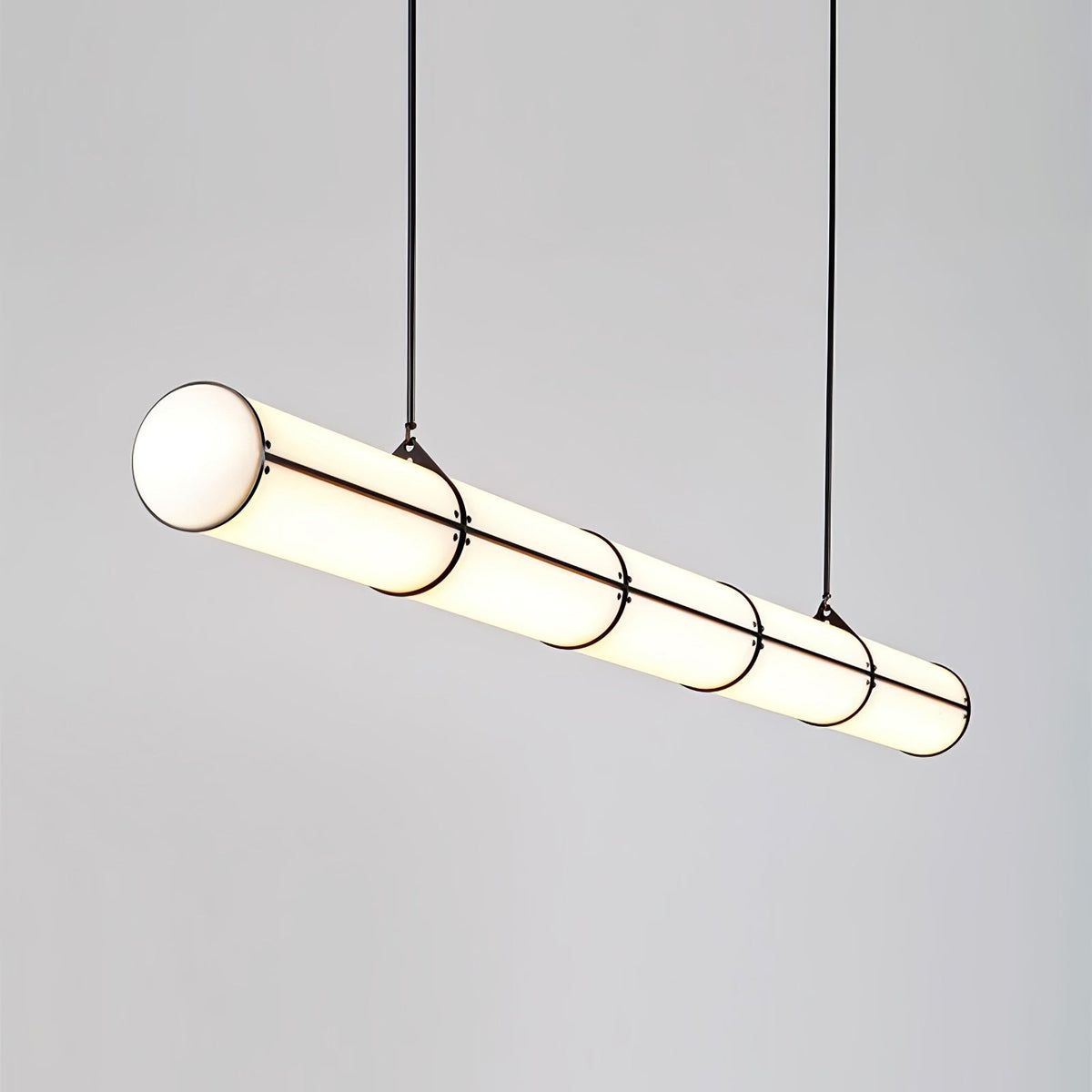 Linear Adjustable LED Overhead Fixture 59-Inch Metal Acrylic Three Color Temperatures for Dining Room Kitchen Living Space Modern Interior L