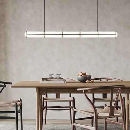 Linear Adjustable LED Overhead Fixture 59-Inch Metal Acrylic Three Color Temperatures for Dining Room Kitchen Living Space Modern Interior L