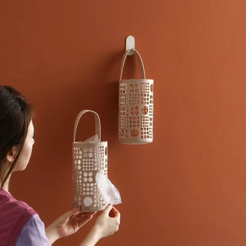 WALLSTOR – Cylindrical wall-mounted storage bag for space-saving home organization