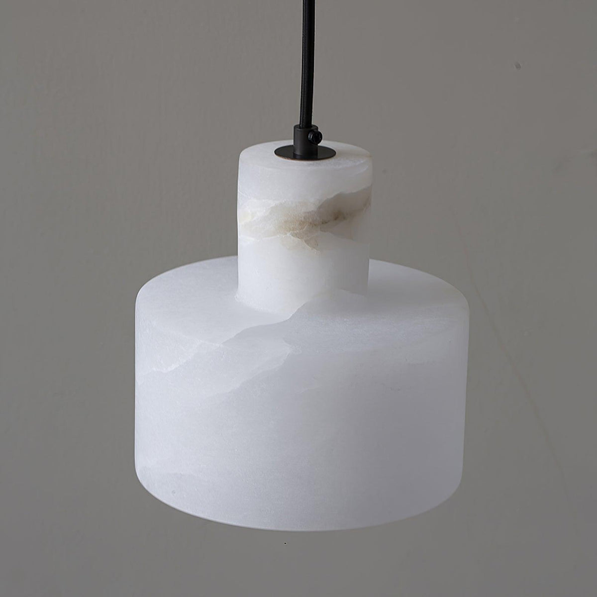 Stone Cylinder Hanging Lamp White Adjustable Drop Ceiling Fixture for Kitchen Island Dining Room Bedroom Hallway Natural Alabaster E27 Socke