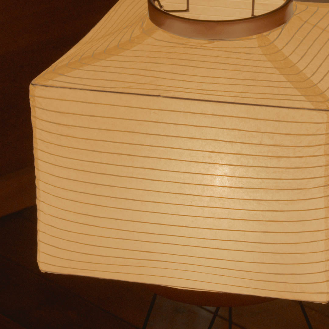 Geometric Paper Lantern Stand Lamp White 24 inch Tall Zen Décor Soft Glow Minimal Japanese Ambient Light Reading Nook Bedroom Living Space