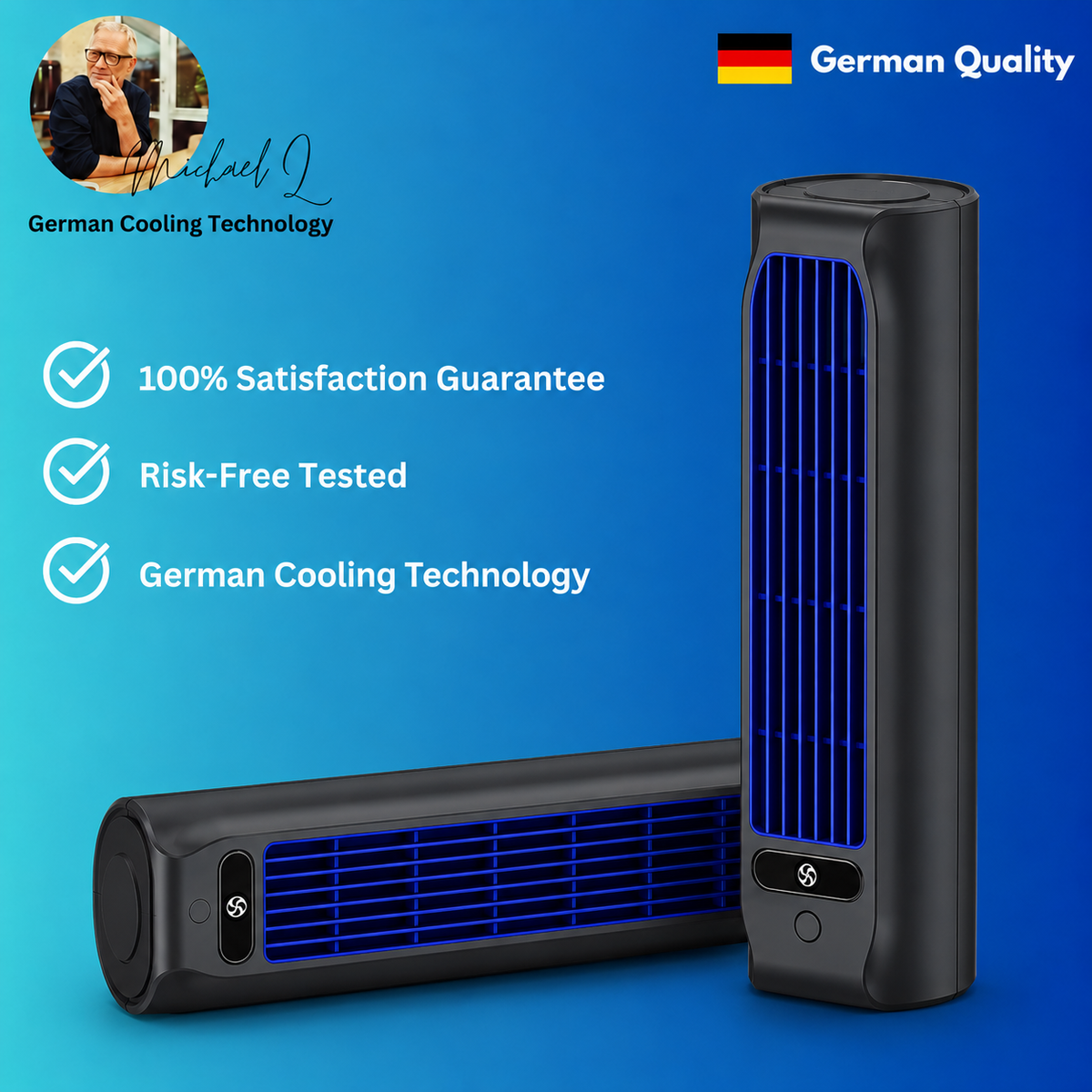Portable Rechargeable Personal Air Cooler with 3 Speed Settings for Desk Office Bedroom Home Travel USB Powered Evaporative Cooling Fan