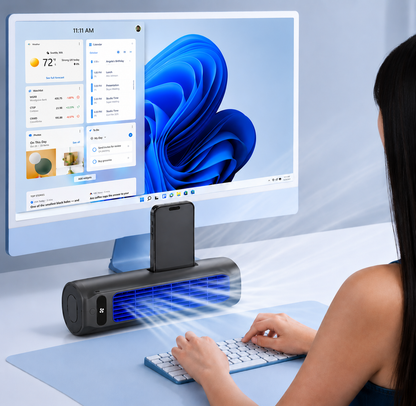 Portable Rechargeable Personal Air Cooler with 3 Speed Settings for Desk Office Bedroom Home Travel USB Powered Evaporative Cooling Fan
