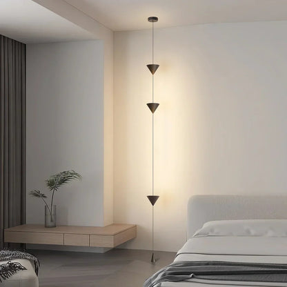 Lámpara de poste con barra de tensión LED cálida, altura ajustable de 11.5 pies, luz de columna vertical minimalista moderna para dormitorio, sala de estar, oficina en casa, ambiente