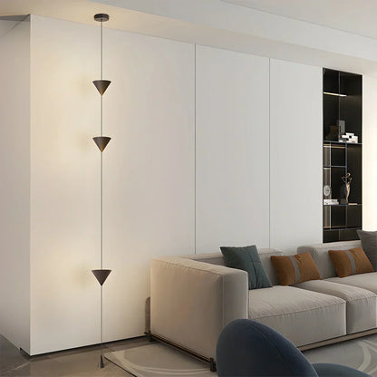 Lámpara de poste con barra de tensión LED cálida, altura ajustable de 11.5 pies, luz de columna vertical minimalista moderna para dormitorio, sala de estar, oficina en casa, ambiente