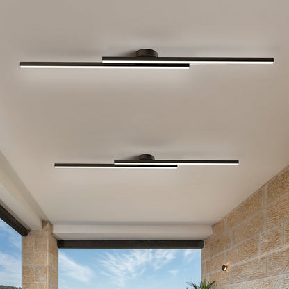 Flush Mount LED Overhead Light | Black Aluminum Linear Low-Profile Fixture for Bedrooms, Entryways & Compact Spaces | Modern Minimalist Desi