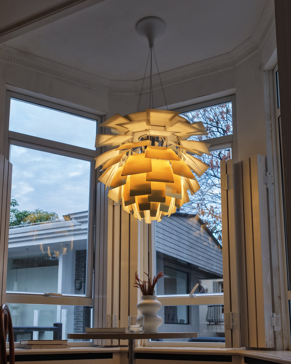 Layered Metal Fixture 19 in Wide Warm White E27 Socket Adjustable Height Kitchen Island Dining Room Cord Suspended Overhead Lighting Texture