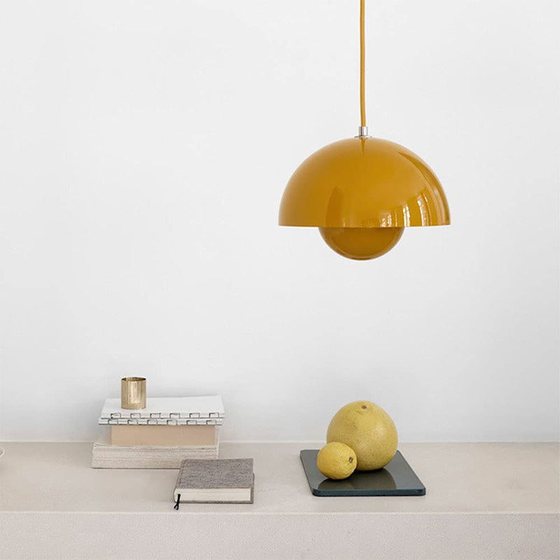 Metal Dome Pendant Light 9 in Adjustable E26 for Dining Table Kitchen Island Bedroom Mid-Century Modern Hanging Fixture