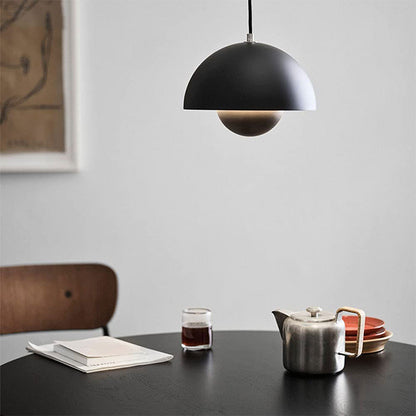 Metal Dome Pendant Light 9 in Adjustable E26 for Dining Table Kitchen Island Bedroom Mid-Century Modern Hanging Fixture
