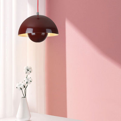 Metal Dome Pendant Light 9 in Adjustable E26 for Dining Table Kitchen Island Bedroom Mid-Century Modern Hanging Fixture