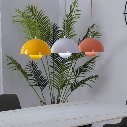 Metal Dome Pendant Light 9 in Adjustable E26 for Dining Table Kitchen Island Bedroom Mid-Century Modern Hanging Fixture