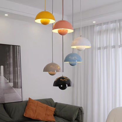 Metal Dome Pendant Light 9 in Adjustable E26 for Dining Table Kitchen Island Bedroom Mid-Century Modern Hanging Fixture