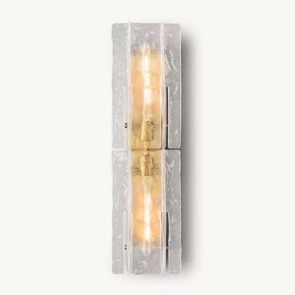 Textured Glass Wall Light Fixture Steel Frame Mid-Century Sconce for Living Room Bedroom Hallway Entryway