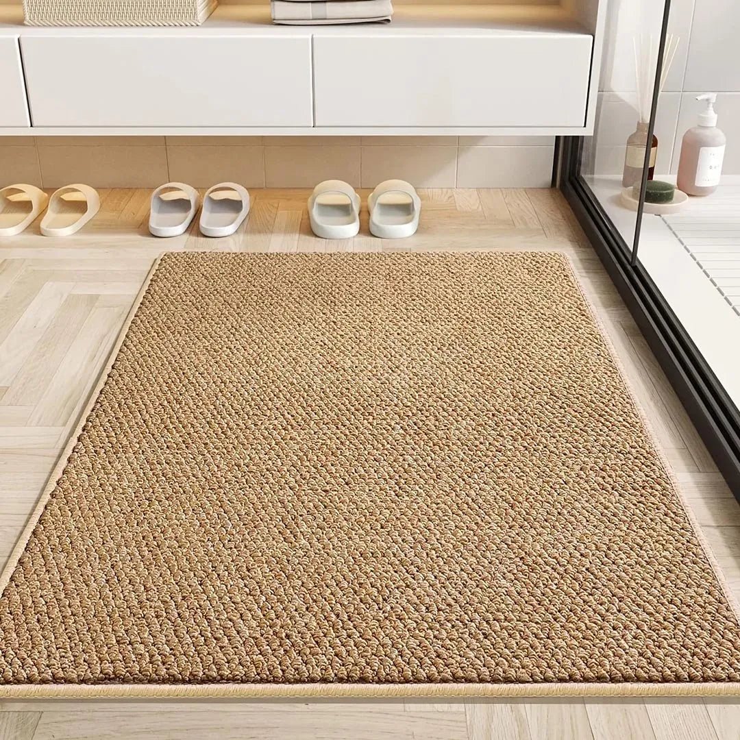 Absorbent Entryway Rug 20x32 Inches Gray Beige Coffee Geometric Pattern Non-Slip Indoor Outdoor Doormat for Home Apartment