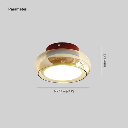 Glass Flush Mount Ceiling Light with Metal Frame – Ambient LED Fixture for Bedroom, Living Room & Kitchen – 3 Color Temperatures